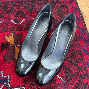 Stuart Weitzman patent leather Black round toe Heels 7.5M
